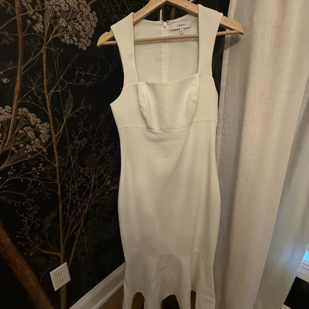 Likely Cream Sleeveless Wedding Dress